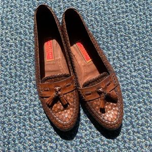 Brown leather Cole Haan W 3506 Woven tassel Loafer